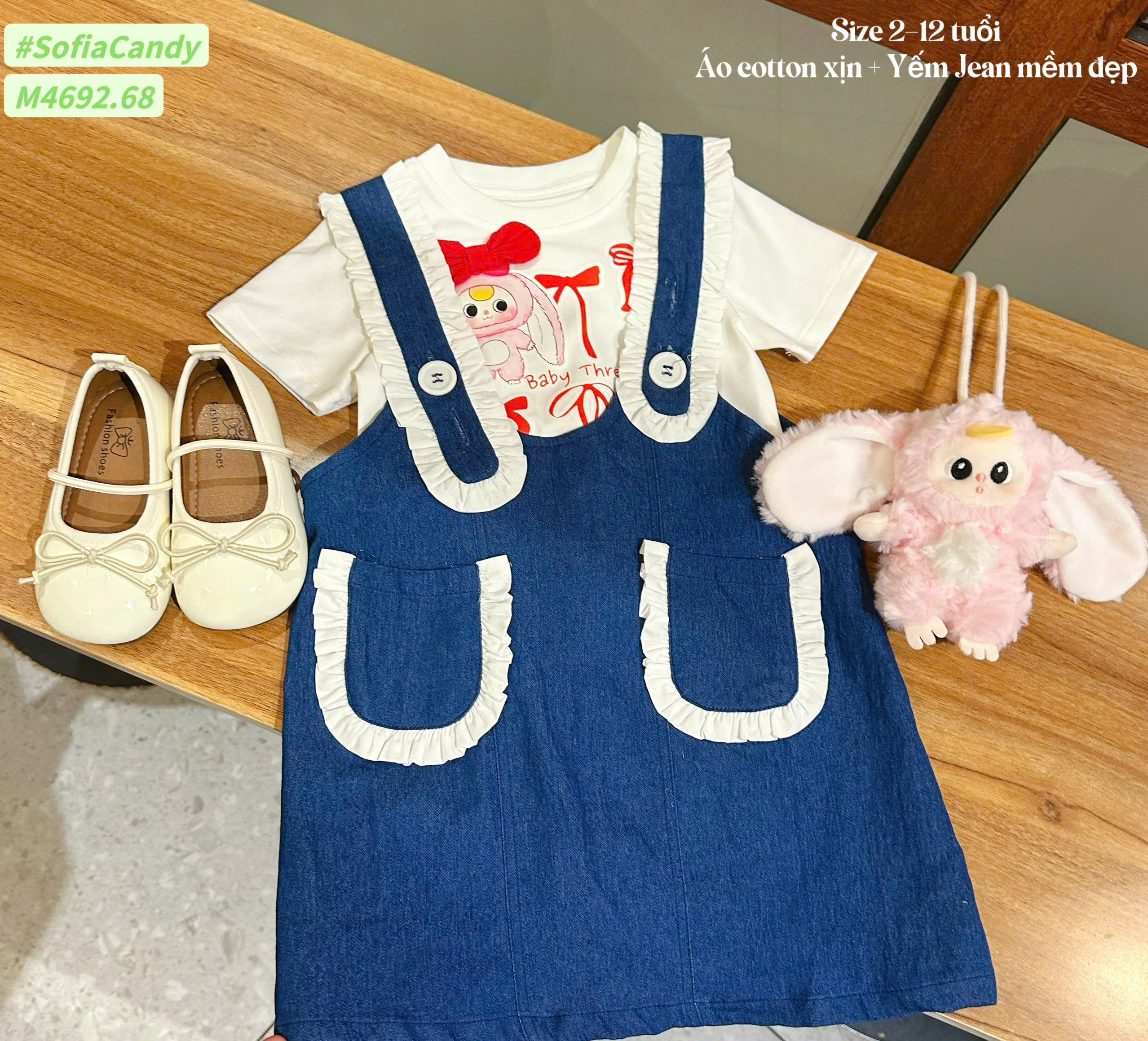 Đầm váy yếm baby three cho bé gái tone màu Hàn Quốc size 12-45kg hàng thiết kế cao cấp