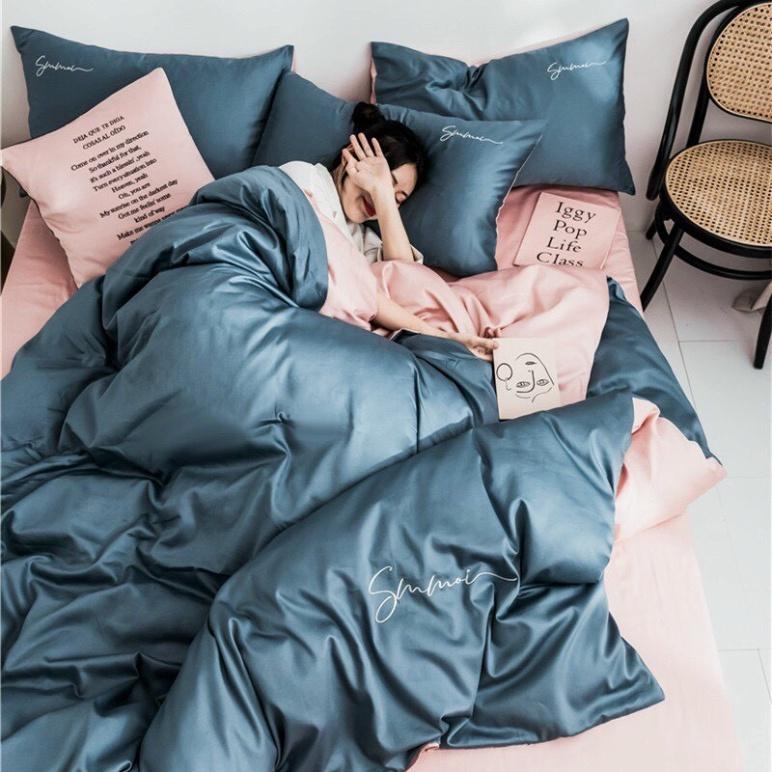 Set 5 Món Chăn Trần Bông Ga Gối Tencel 40s LAN PHAM BEDDING - Xanh Cổ Vịt