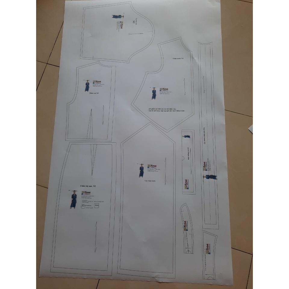 Rập giấy A0 đầm nữ mã 101 (BẢN VẼ)