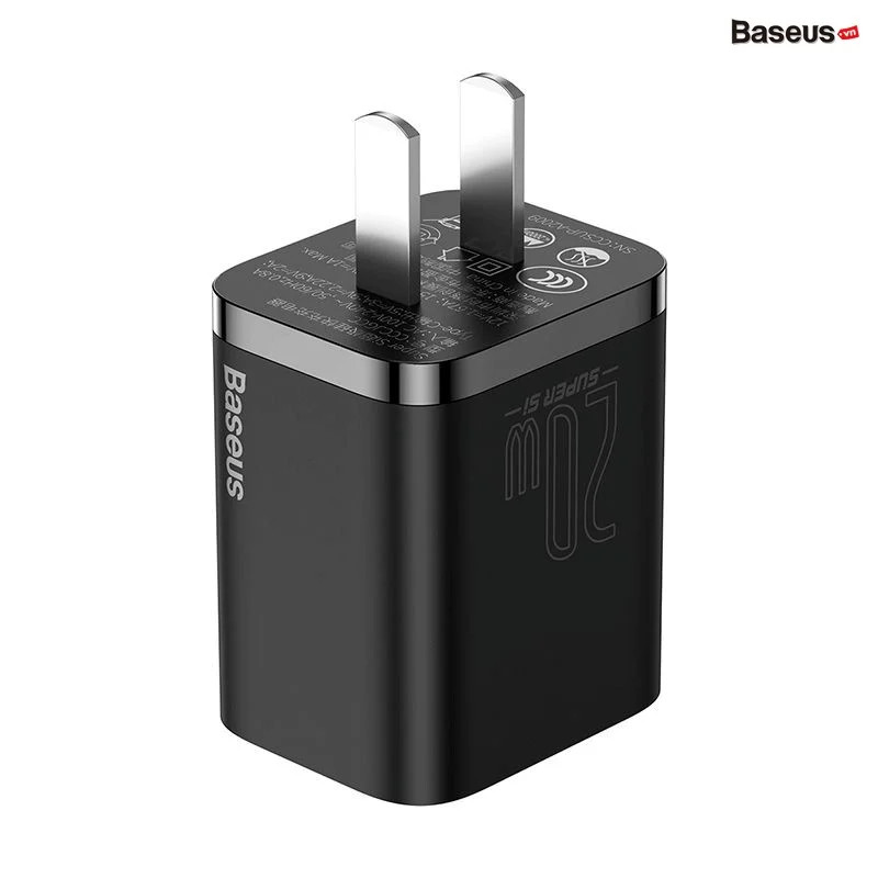 Bộ sạc nhanh, nhỏ gọn Baseus Super Si Quick Charger 20W dùng cho iPhone 12/iP11/XS Max - hàng chính hãng