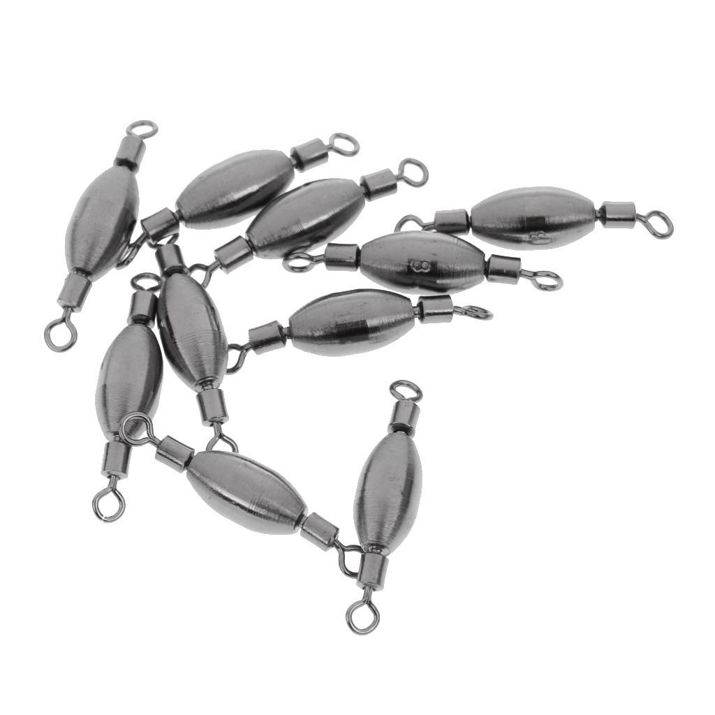 20pcs Fishing Swivels with Copper Sinker Fishing Rolling Swivels Counterweight Connectors