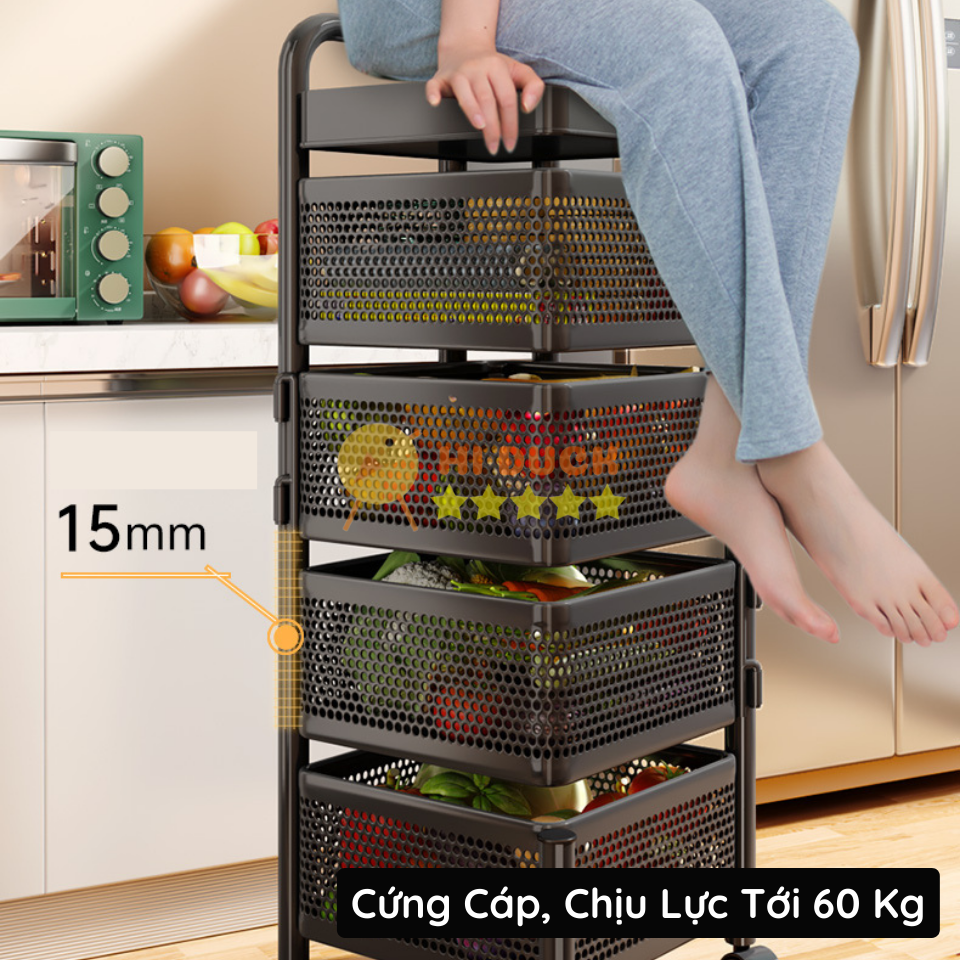 Kệ Xoay Vuông 360 Độ Tiện Ích, Chất Liệu Thép Carbon Siêu Bền, Tiết Kiệm Không Gian Thông Minh