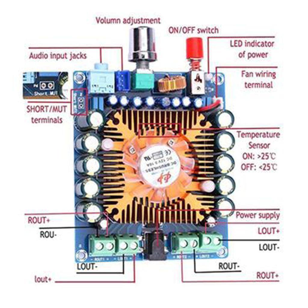 High Power Amplifiers Audio Amplifier Module 4 Channel 50W