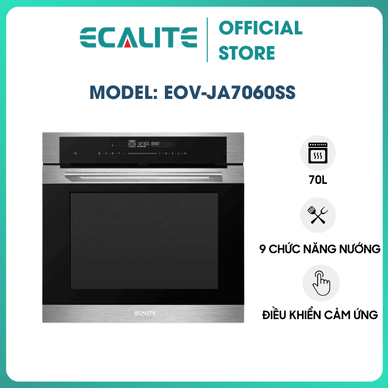 Lò Nướng Âm Tủ Ecalite EOV-JA7060SS - 70L - 9 Chức Năng Nướng - Điều Khiển Cảm Ứng - Hàng Chính Hãng