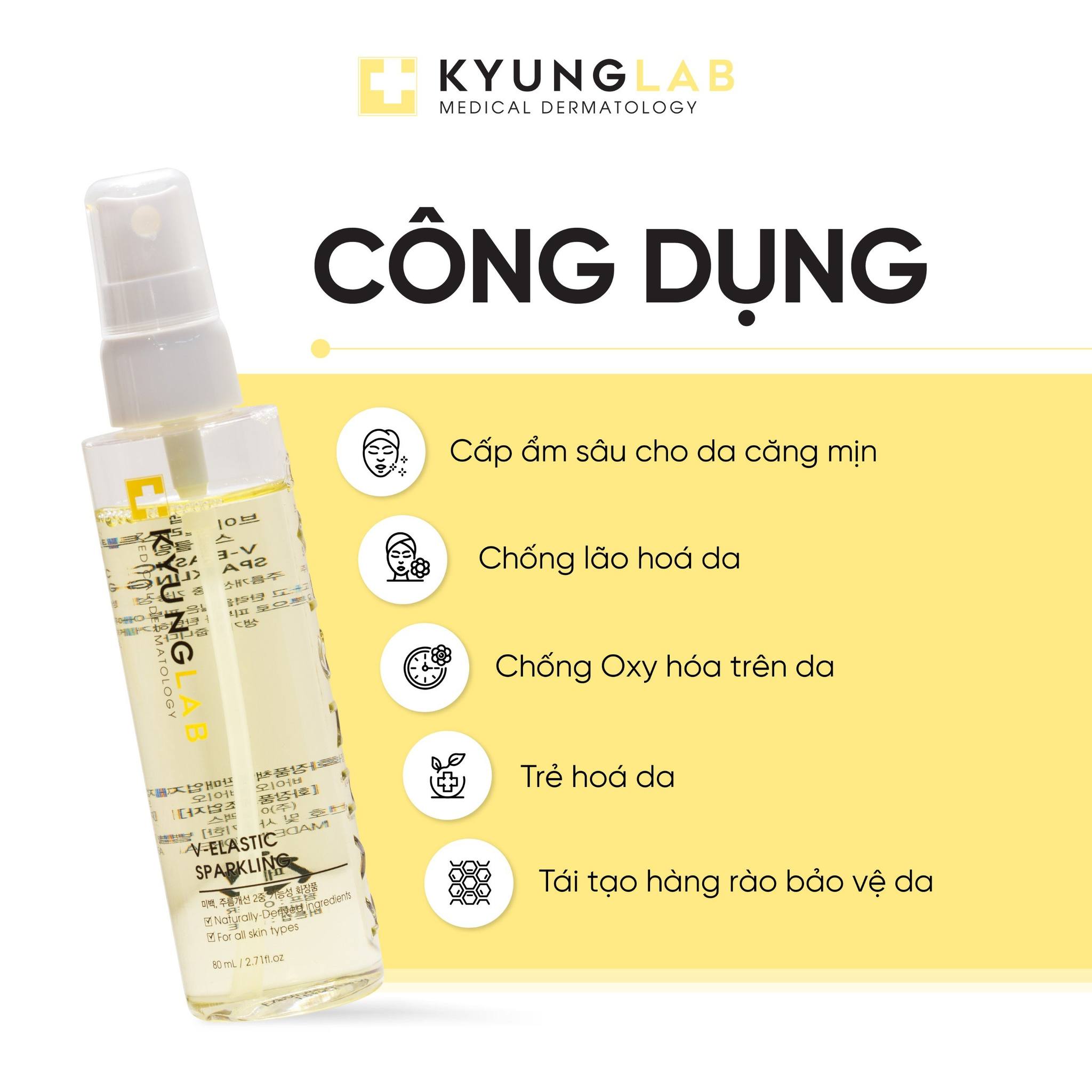 	Xịt dưỡng khóa ẩm căng bóng Kyung Lab V – ELASTIC SPARKLING - 80ml