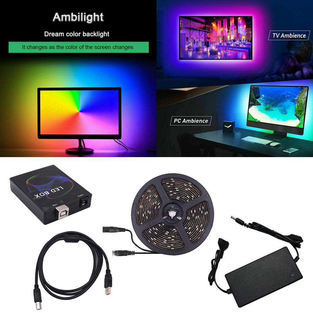5050 LED Strip Lights with Remote Controller for TV Kitchen Desk Decor 1m