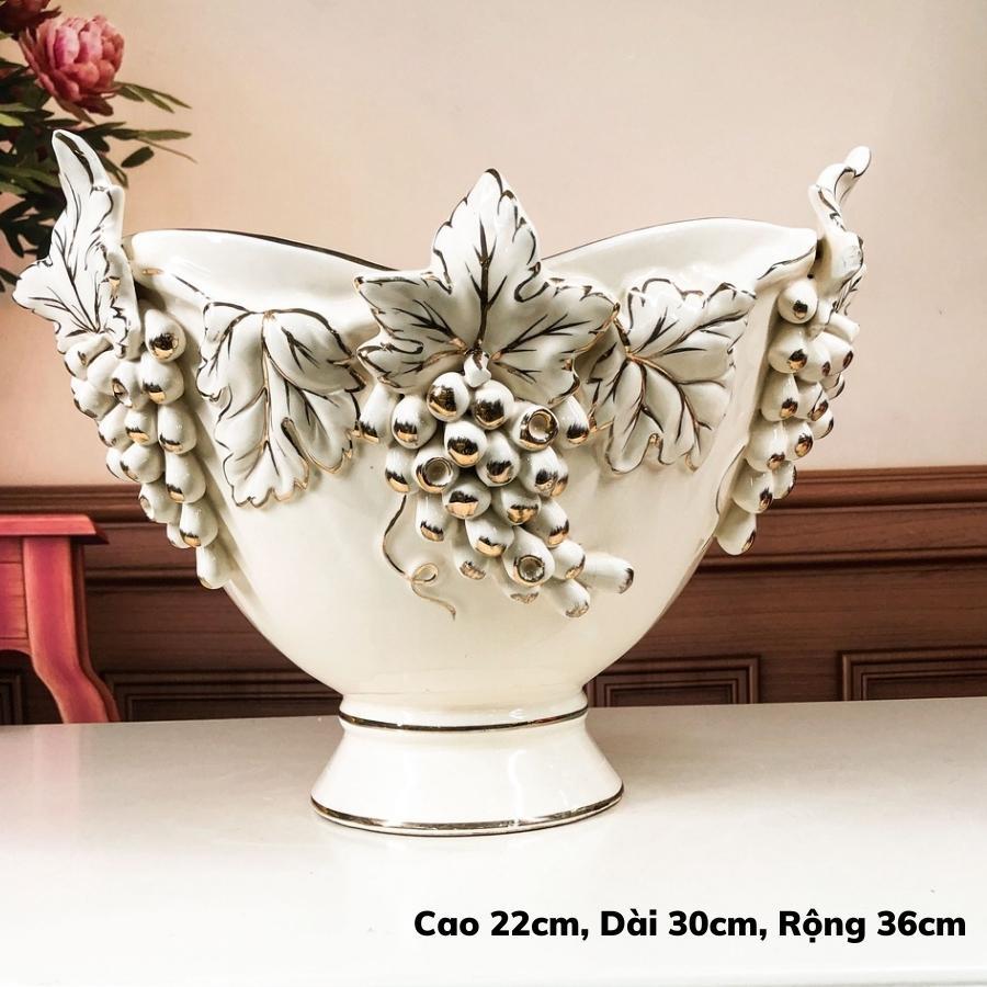 Đĩa Quả Nho Đắp Nổi 3D Tân Cổ Điển Sang Trọng Hoàng Gia Cbsale-DQ8