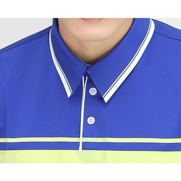 Áo polo nam thể thao cổ sọc trắng - xanh Royal