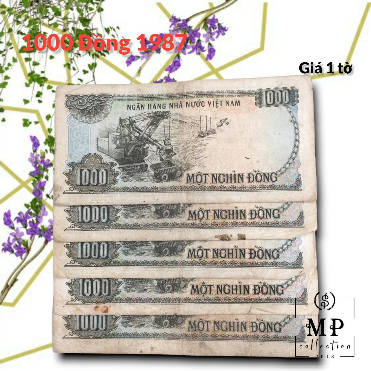 Tờ 1000 đồng 1987 khai thác than ở Quảng Ninh, tiền xưa lưu hành trong thời gian rất ngắn