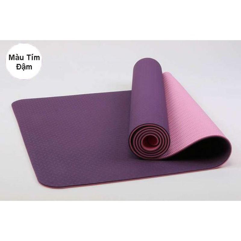 Thảm Tập Yoga TPE 2 Lớp 6mm Siêu Bền, Thảm Yoga Hàng Cao Cấp Chuyên Dùng Cho Phòng Tập Y11