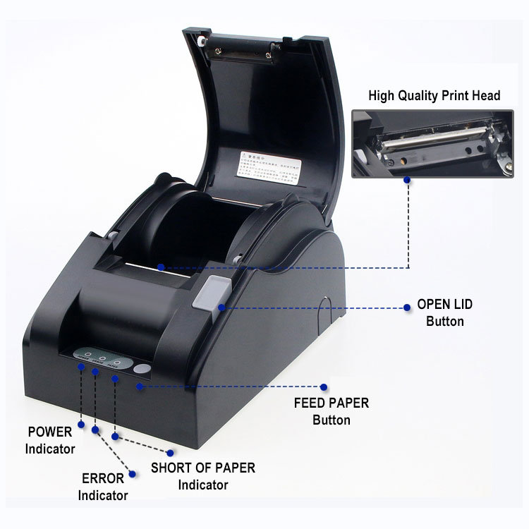 Máy in hoá đơn printer 5890III - kết nối máy tính và điện thoại ( hàng nhập khẩu)