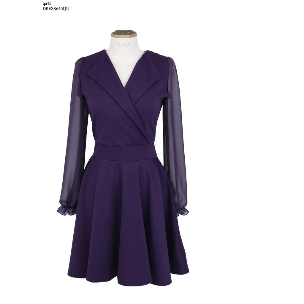 DRESS532 ĐẦM XÒE PHỐI TAY VOAN