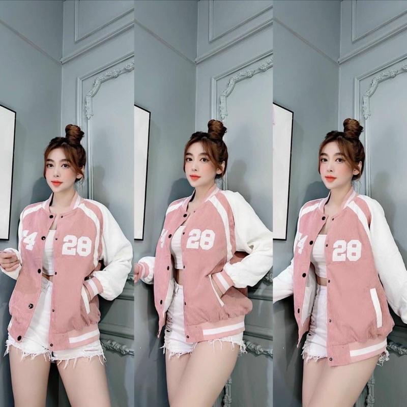 Áo khoác bomber bóng chày kaki nhung gân 2 lớp F426 unisex ulzzang nữ AK761