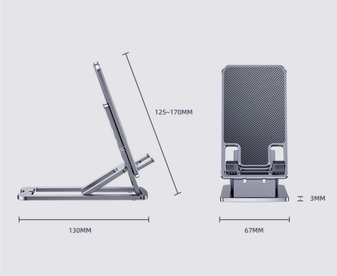 Giá kệ đỡ dành cho điện thoại máy tính bảng hợp kim nhôm 7 nấc điều chỉnh độ cao gấp gọn K8 - Hàng chính hãng