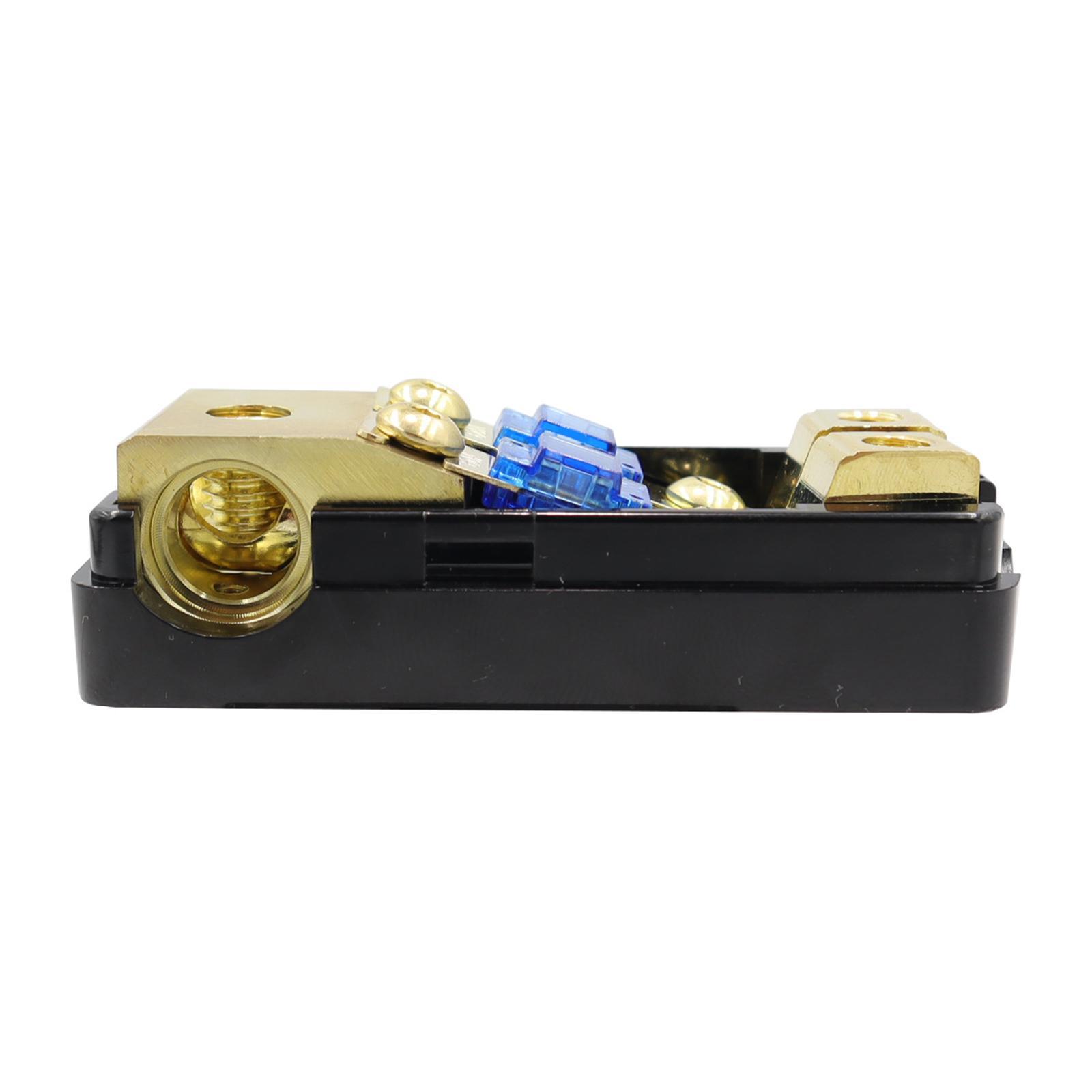 Mini Anl Fuse Holder, Fuse Box Block, Support 0 2 4 Gauge in 4/8 gauges Out 2 Way with 60A Mini Fuse, Distribution Block for Car Audio Stereo