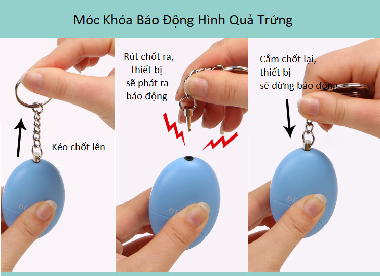 Móc treo chìa khóa thông minh, báo động chống mất đồ âm thanh lớn