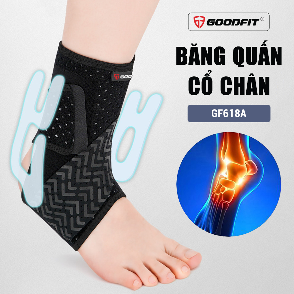 Băng quấn cổ chân có thanh nẹp cố định, bảo vệ mắt cá chân, cố định cổ chân chính hãng GoodFit GF618A