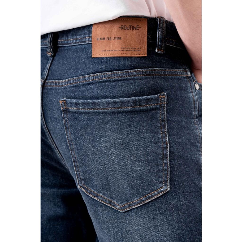 QUẦN JEAN TRƠN XANH ĐẬM SLIM - 10S22DPA010 | LASTORE MENSWEAR