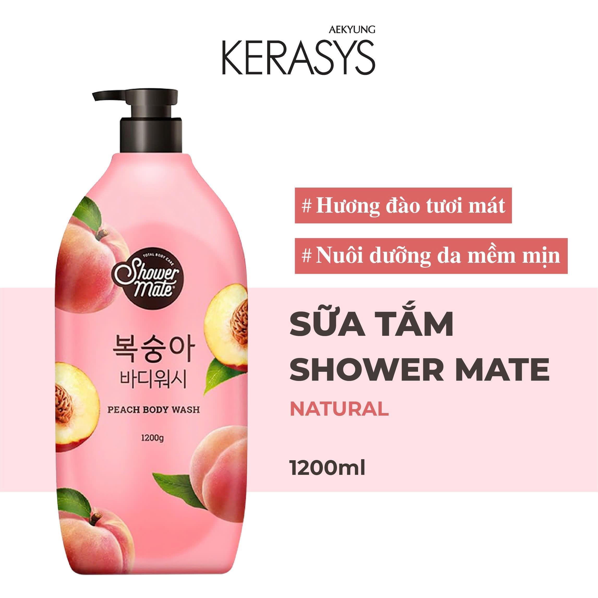 Sữa tắm cao cấp Hàn Quốc Showermate Natural Peach (Hương Đào tươi mát) 1.2 kg