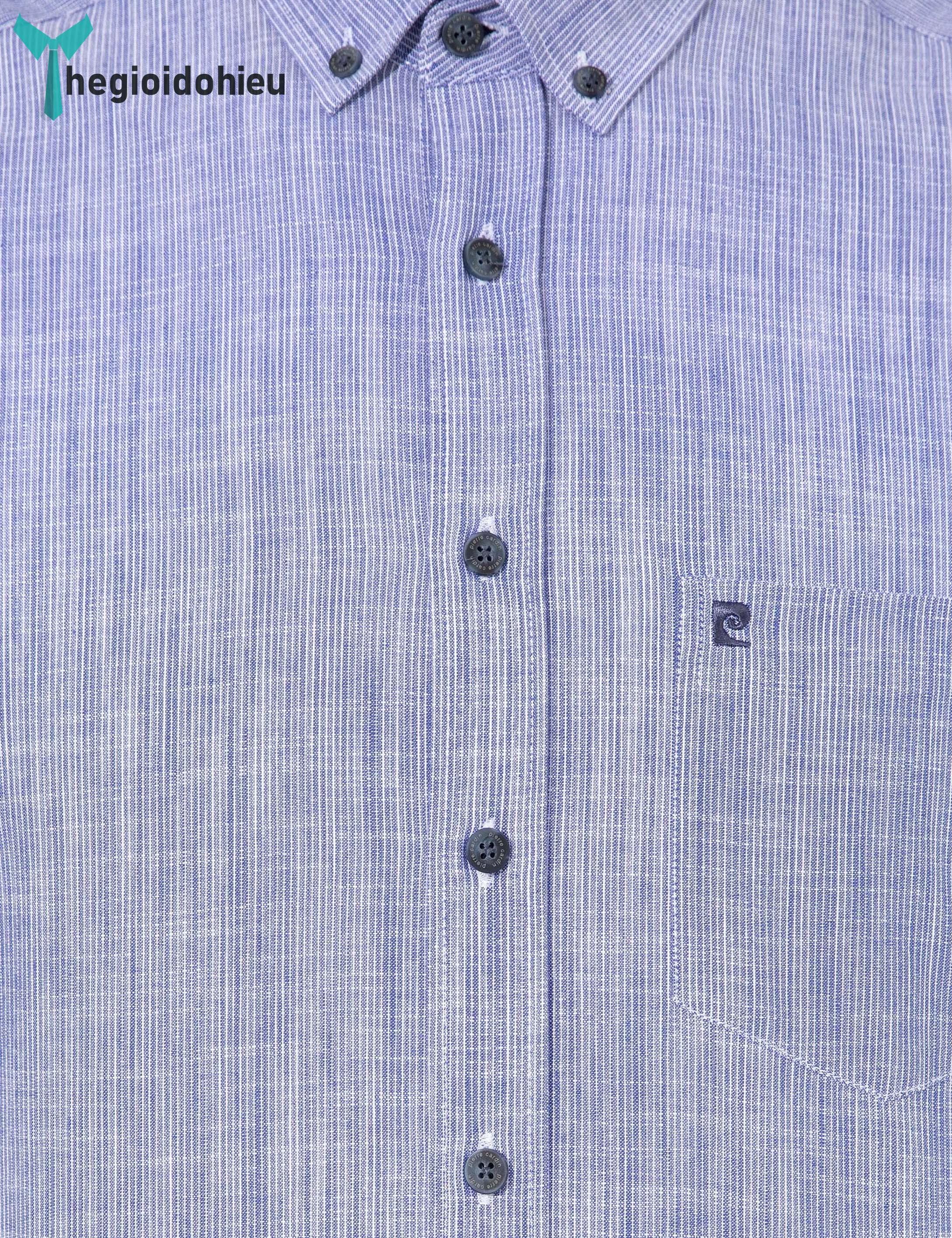 Áo sơ mi nam dài tay Pierre Cadin PCLShirt158 (Xanh dương sọc) - Hàng nhập khẩu - Có túi - Xanh dương sọc