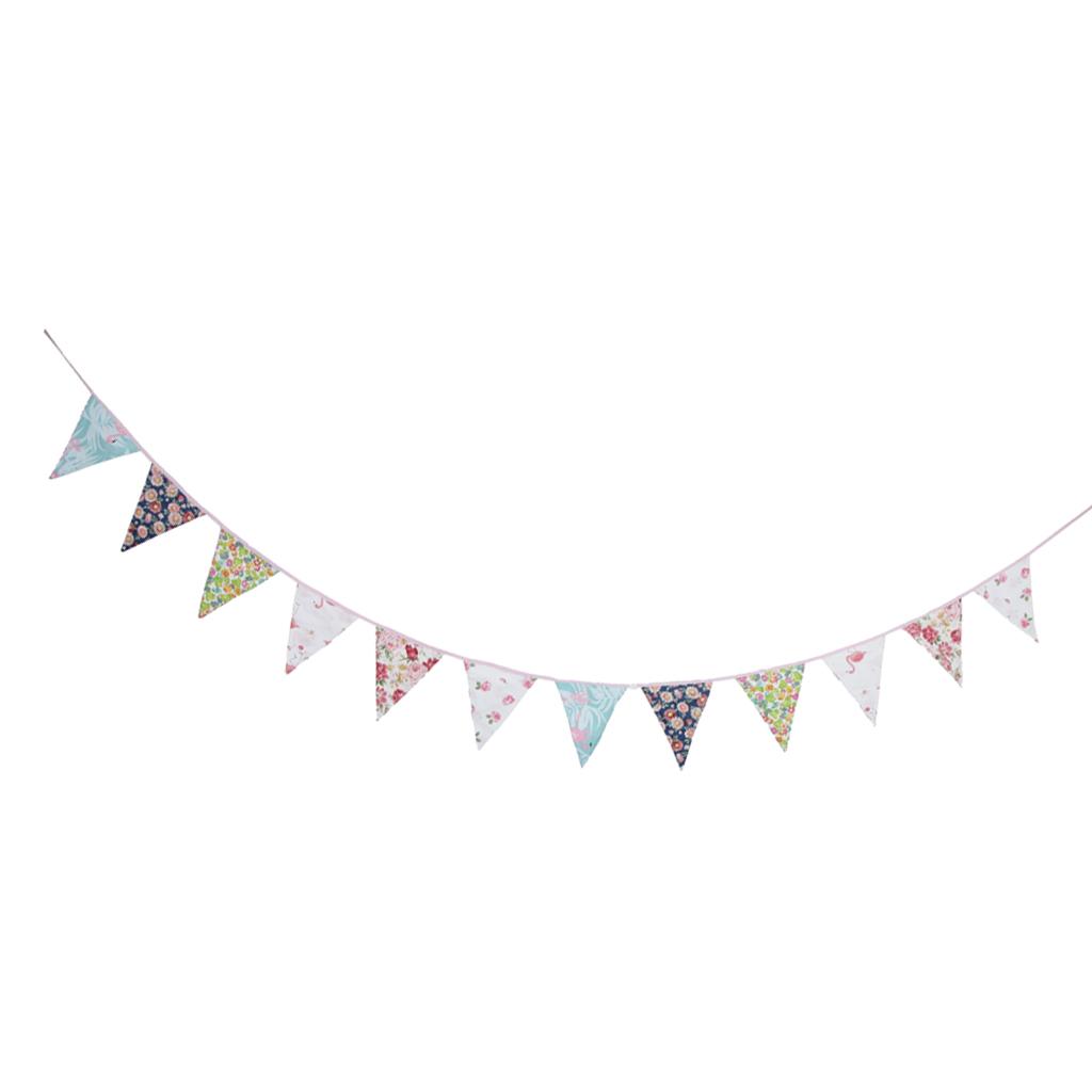 Fabric Bunting Banner Pennant Garland Wedding Festival Hanging Decor Style 1