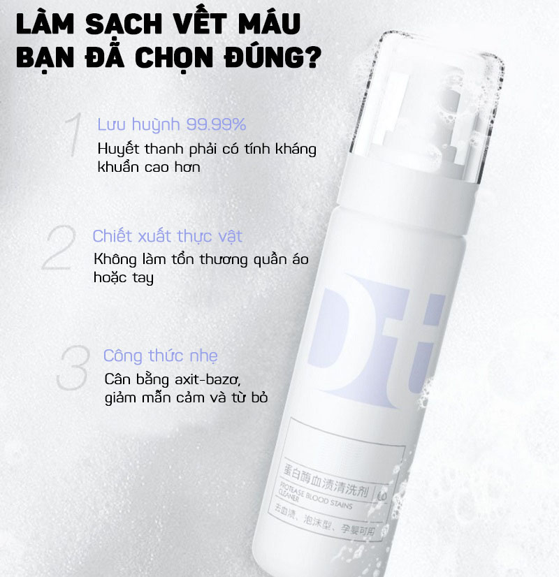 Dung Dịch Tẩy Rửa Vết Máu Trên Quần Áo, Đồ Lót Siêu Sạch 200ML