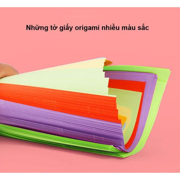 Gấp giấy origami, gấp hạc thủ công nhiều màu