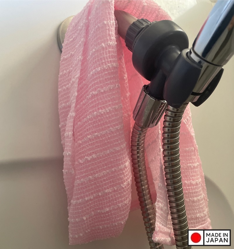 Khăn tắm tạo bọt Whip's (loại ít bọt) - Hồng - Made in Japan