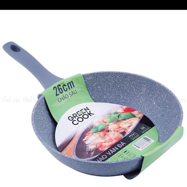 Chảo Vân đá từ green cook 24,26,28 cm