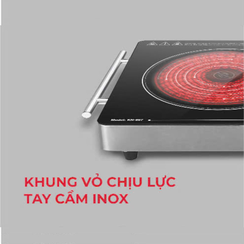 Bếp hồng ngoại Koreno Thái Lan KN-867 công suất 2200W tặng kèm vỉ nướng, bảo hành 12 tháng - Hàng chính hãng