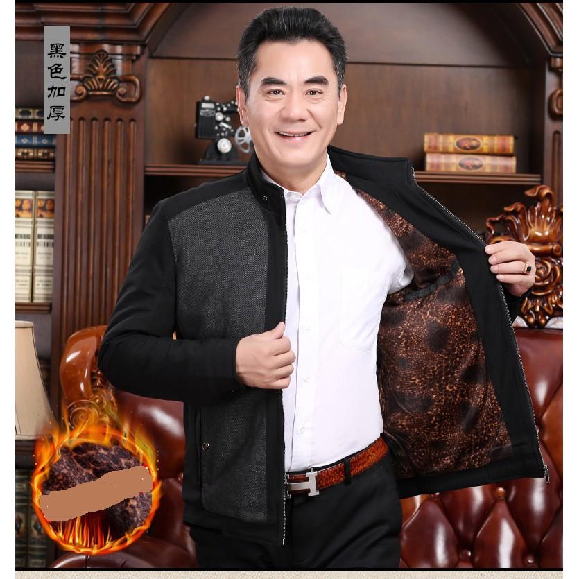 Áo khoác ấm lót lông cho ông cho bố -S