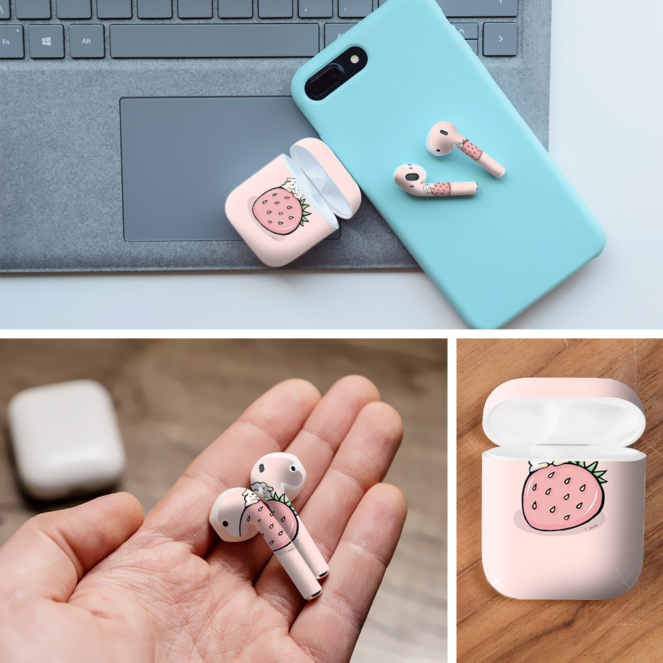 Miếng dán skin chống bẩn cho tai nghe AirPods in hình thiết kế - atk249 (bản không dây 1 và 2)