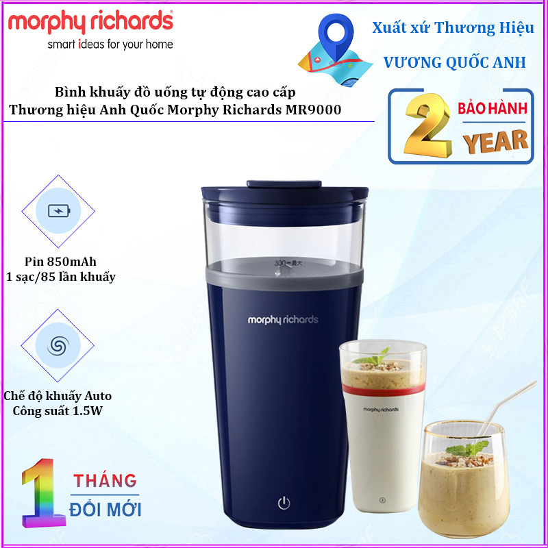 Bình khuấy đồ uống tự động cao cấp Morphy Richards MR9000 hiển thị nhiệt độ - Hàng Nhập Khẩu