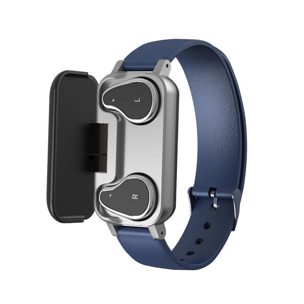 2 in 1 Wireless Binaural Bluetooth Headphone Smart Fitness Bracelet Monitor