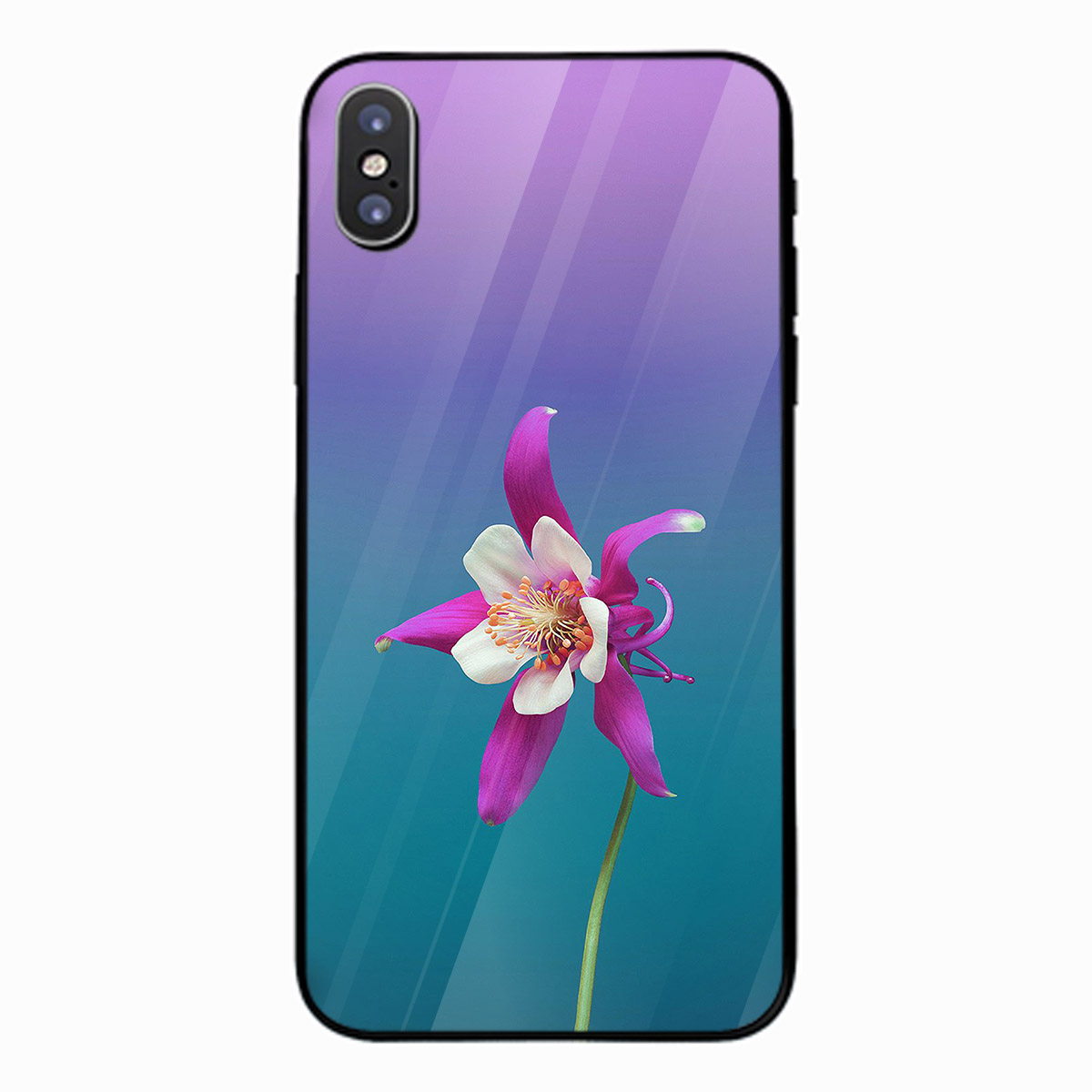 Ốp điện thoại kính cường lực cho máy iPhone X - Lan tím MS ADATU012