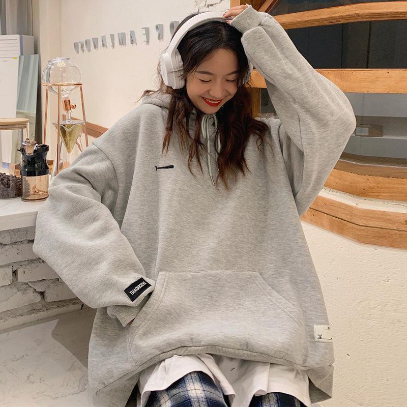 HOODIE | Áo Hoodie Trơn Nam Nữ Form Rộng 2 Màu Cam Xám Vải Nỉ Dày Dặn 2 Lớp Không Xù Unisex Ulzzang