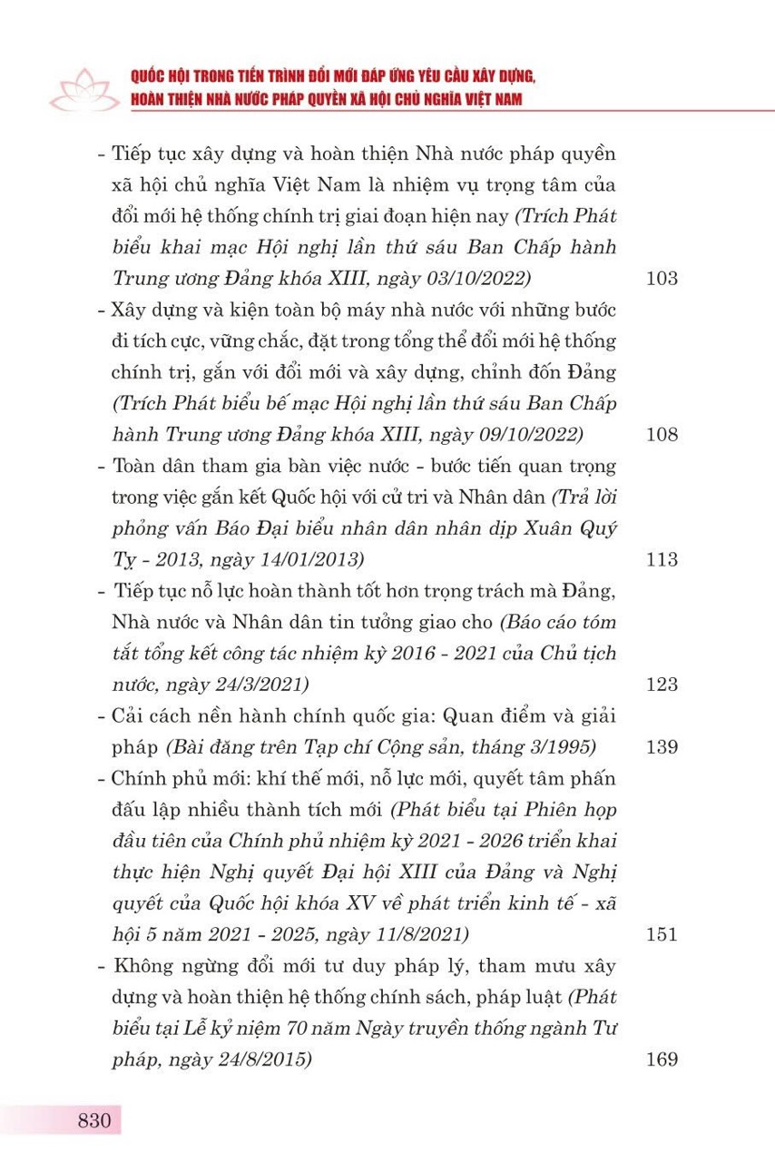 QUỐC HỘI TRONG TIẾN TRÌNH ĐỔI MỚI ĐÁP ỨNG YÊU CẦU XÂY DỰNG, HOÀN THIỆN NHÀ NƯỚC PHÁP QUYỀN XÃ HỘI CHỦ NGHĨA VIỆT NAM – Nguyễn Phú Trọng – NXB Chính trị quốc gia sự thật