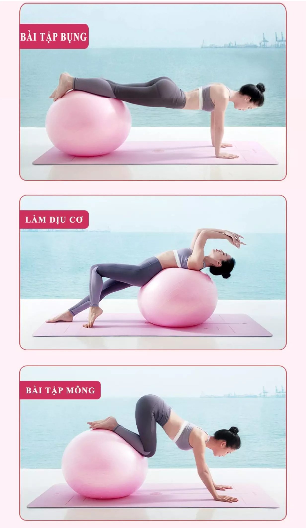 Combo 3 sản phẩm tập Yoga : 1 thảm TPE 2 lớp 6mm + 1 vòng trơn ABS + 1 bóng gai hoặc không gai - Thảm chống trơn trượt êm ái dầy dặn , vòng cứng cáp chắc chắn mặt vòng bao phủ cao su êm , bóng gai massage thoải mái chịu lực cao tặng kèm dụng cụ bơm bóng