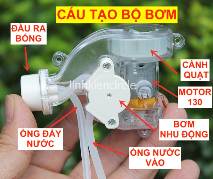 Bộ thổi bóng xà phòng sẵn bơm motor 130 cho máy thổi bong bóng xà phòng DIY 3V - 6V - LK0391