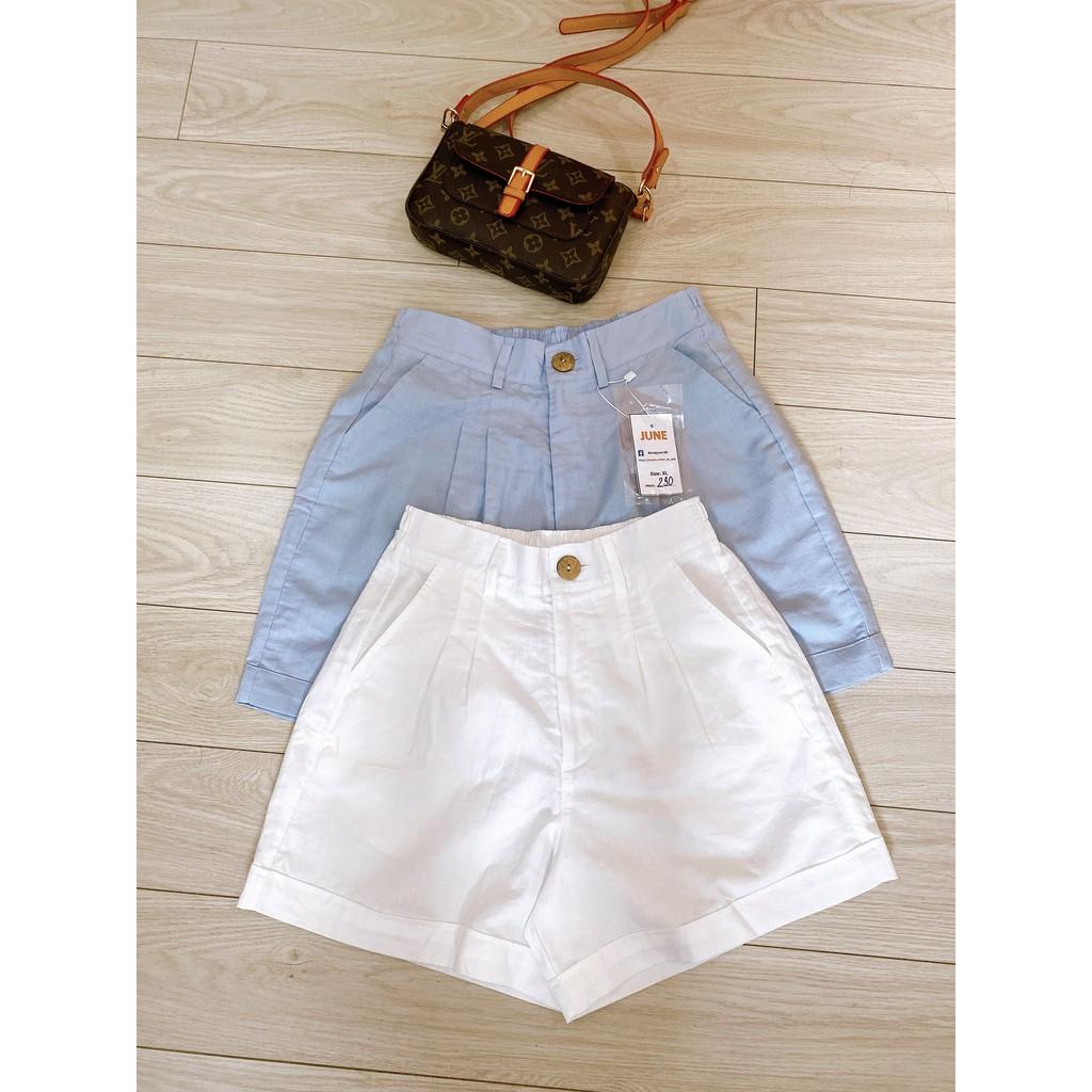 Quần short LINEN TƯNG Nhiều màu - Bigsize. Form rộng, hai túi sâu rộng. Hình thật. JUNE Q02