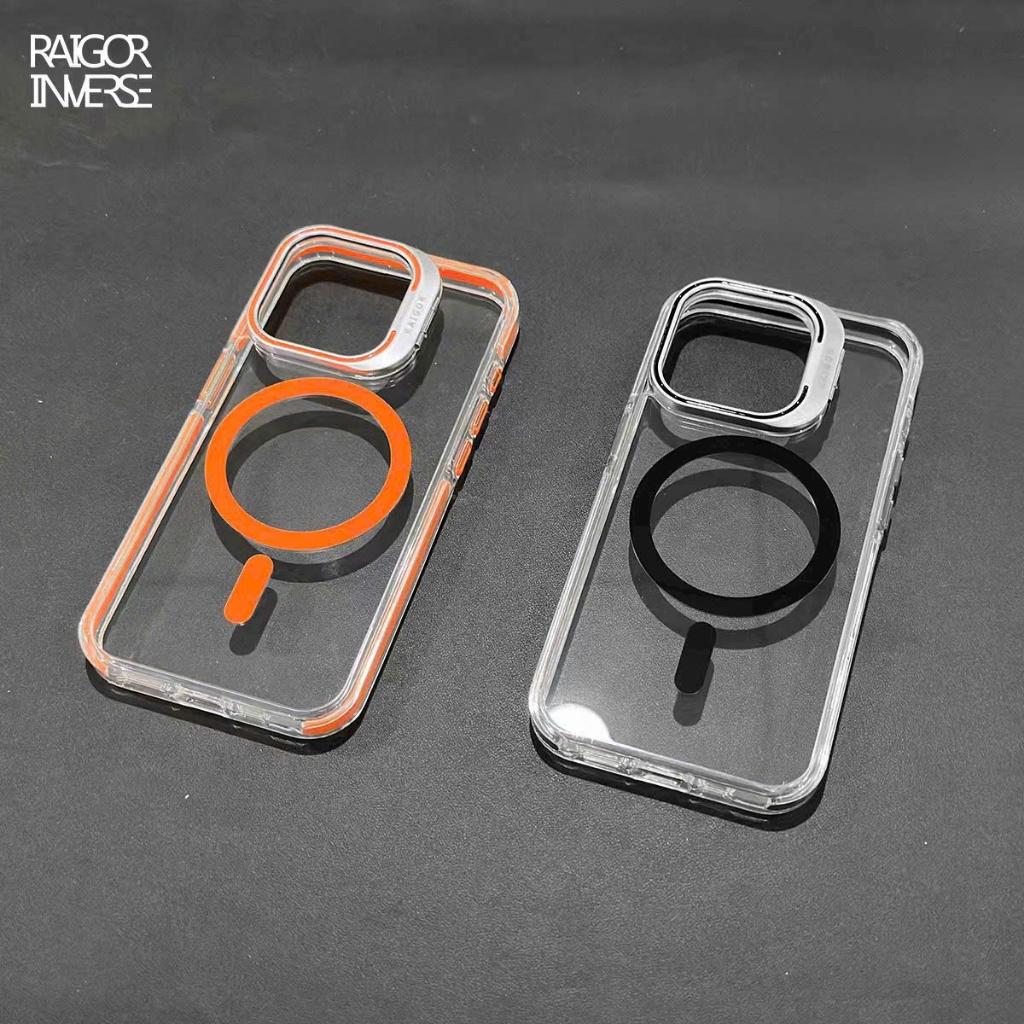 Ốp lưng trong suốt tích hợp giá đỡ dành cho iPhone 16 Pro Max , Iphone 15 Pro Max Raigor Inverse Rita Case hỗ trợ sạc không dây , chống sốc , chống ố vàng, bảo vệ camera - Hàng chính hãng