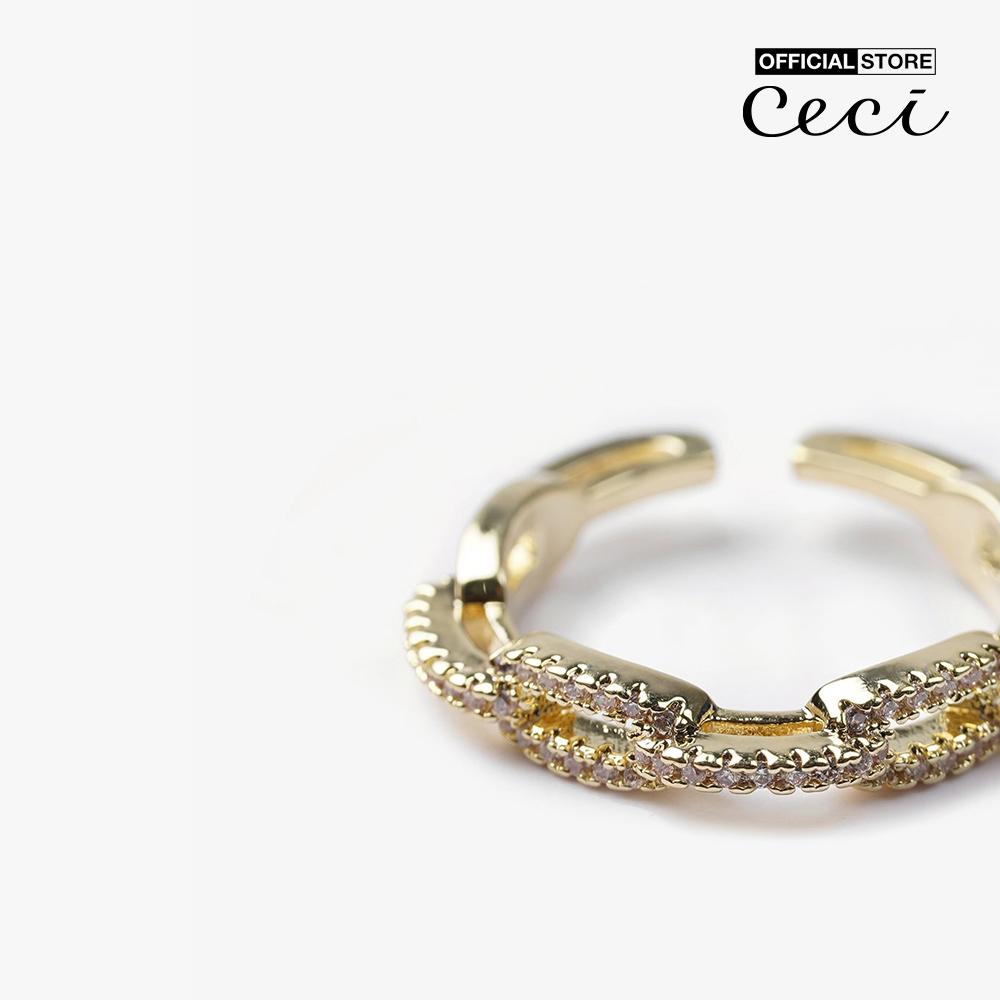 CECI - Nhẫn nữ đính đá dạng hở độc đáo CC2-01000096-27