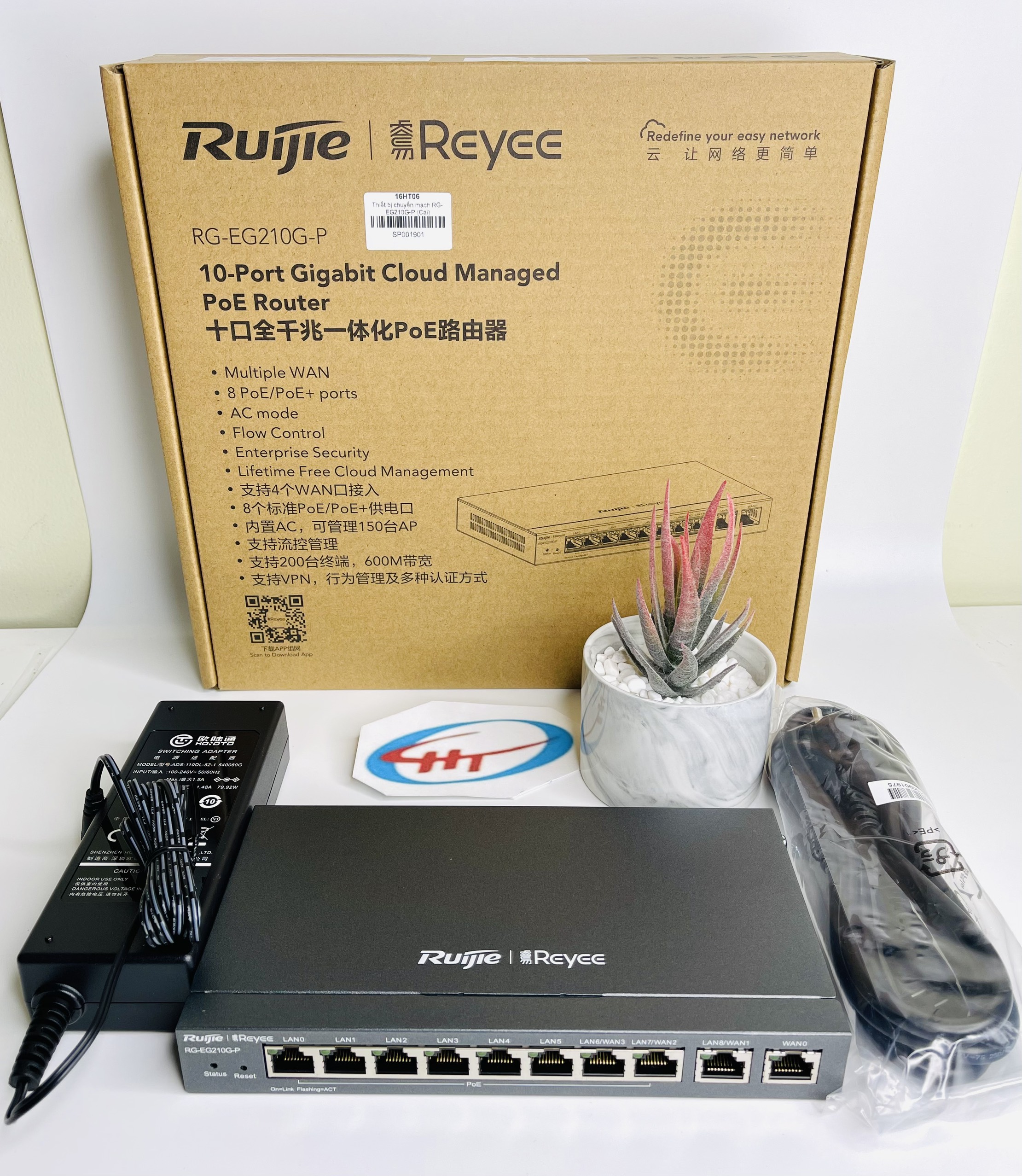 Router Wifi Ruijie Reyee RG-EG210G-P 10-Port, Hàng Chính Hãng.