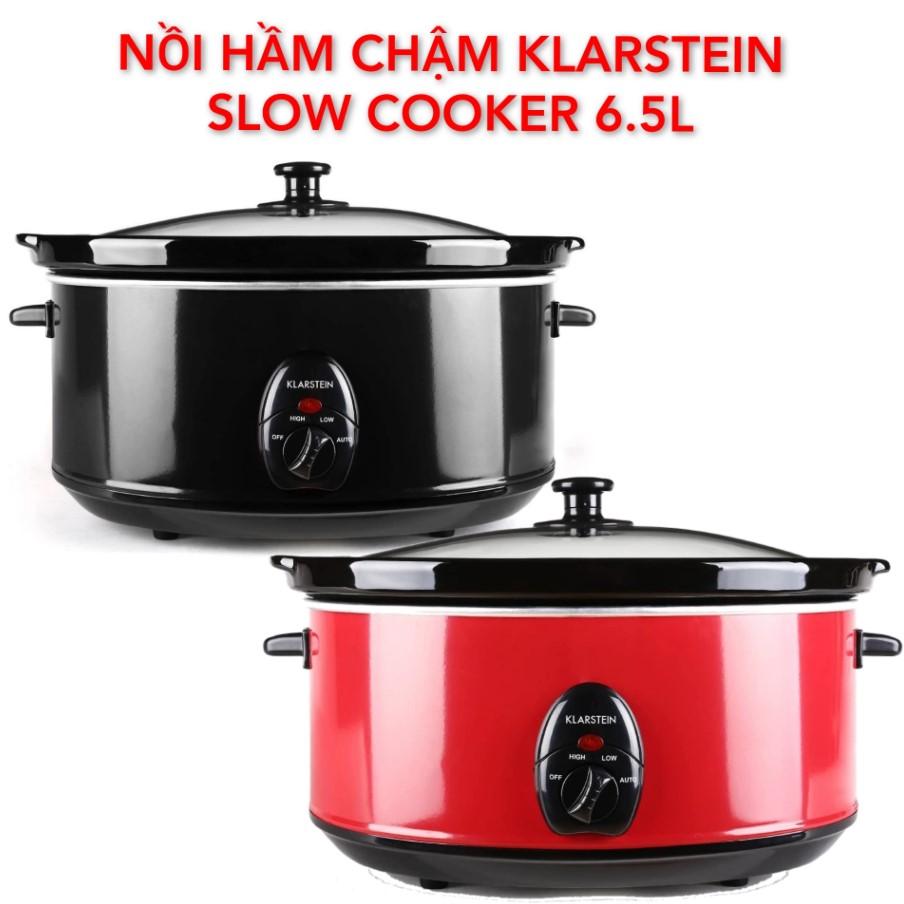 Nồi Nấu Chậm Klarstein, Slow Cooker, Nồi Kho Cá, Nồi Ninh Xương, Nồi Nấu Cháo, Nồi Hầm Đa Năng, 6.5.L, 300W, Nhập Đức - Đỏ