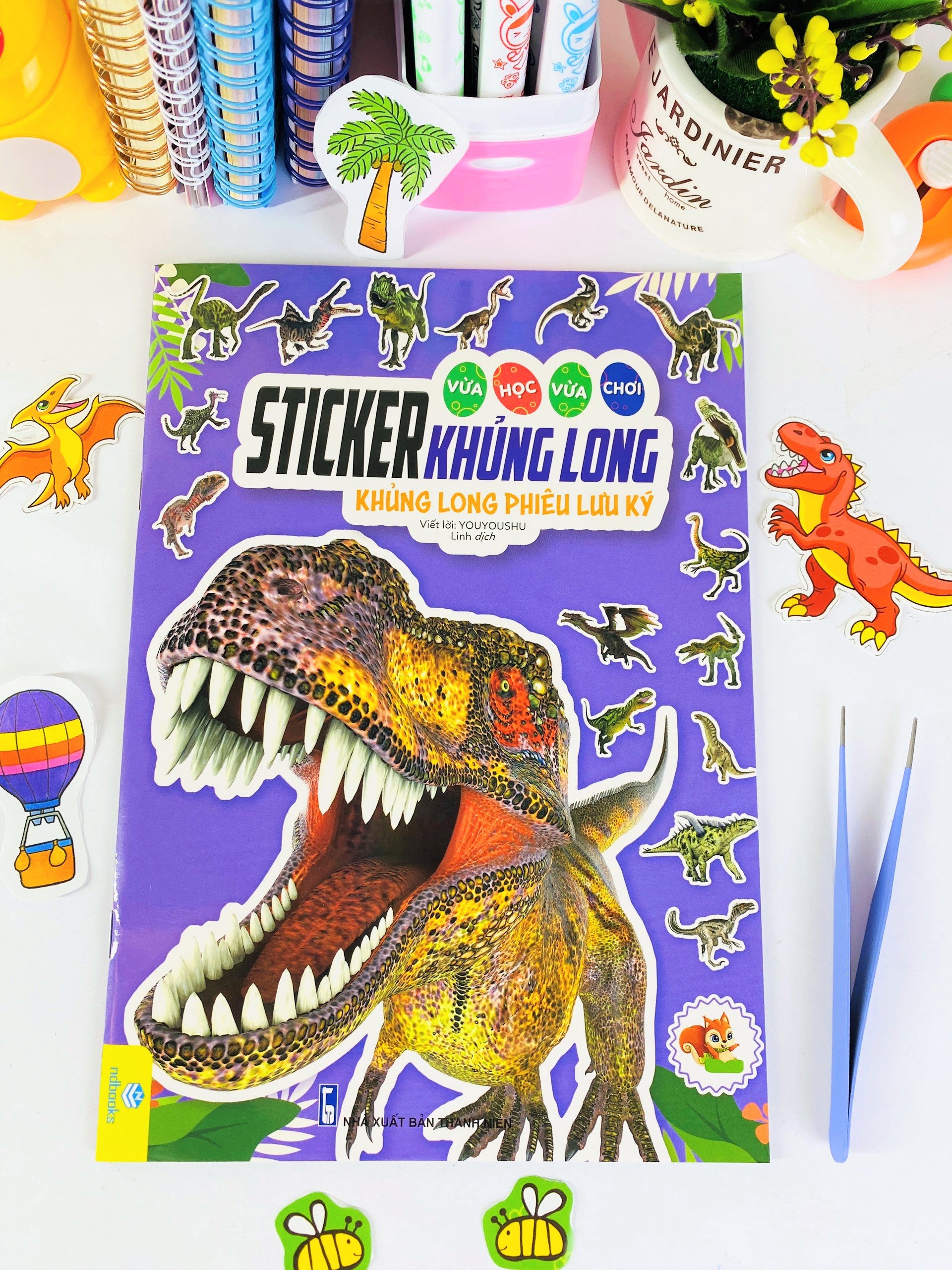 Sách - Trọn bộ 8 cuốn Sticker Khủng Long - Vừa Học Vừa Chơi - ndbooks