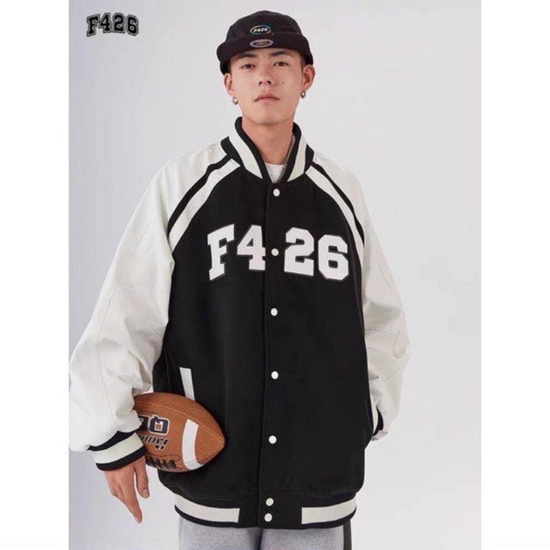 (Giảm mạnh) Áo khoác bomber chất da lộn cao cấp form rộng kiểu bóng chày unisex nam nữ thời trang ullzang phong cách Hàn