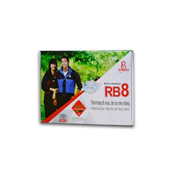 BỘ QUẦN ÁO MƯA 2 Lớp Giữ Ấm RB8, Chính Hãng RANDO, Vải Dù Cao Cấp, Thời Trang, Bền Bỉ Không Thấm Nước Cho Đi Phượt