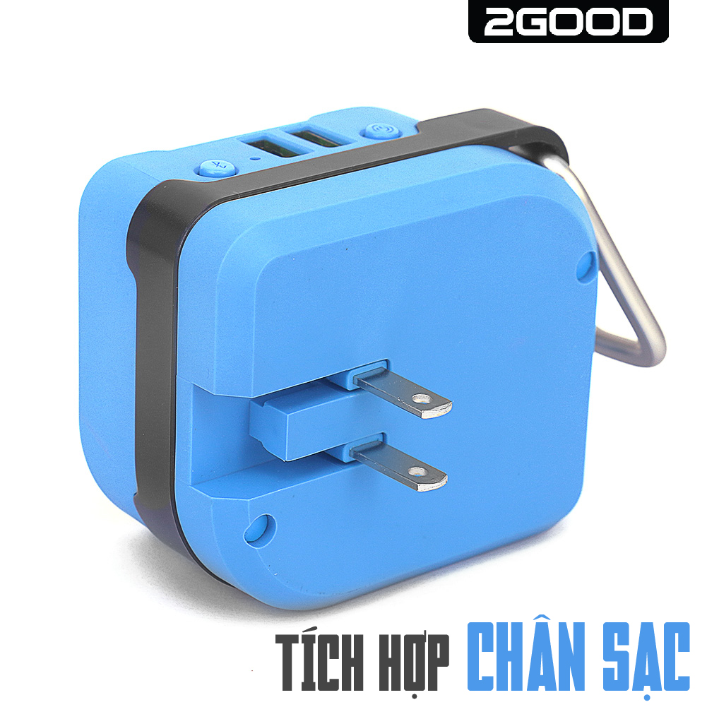 Loa Bluetooth Kiêm Sạc Dự Phòng 2GOOD RK-6000mah, Pin trâu 36 tiếng, Sạc Đồng Thời 2 Thiết Bị, Kèm Móc Treo - Hàng Chính Hãng