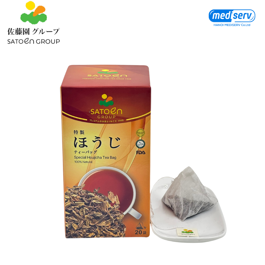 Combo 01 Trà túi lọc Satoen Houjicha Special + 01 trà túi lọc Satoen Sencha Special - Hộp 20 túi lọc