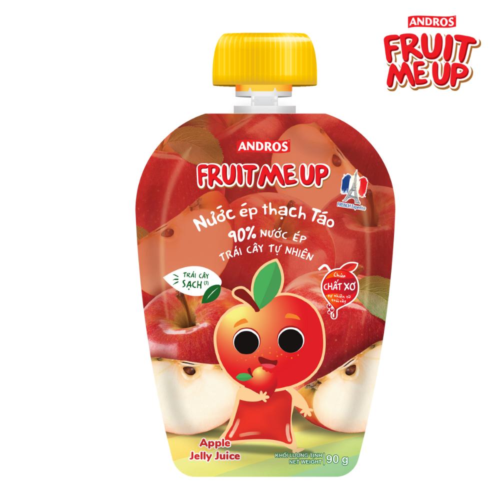 Combo 4 Túi Thạch Táo - 90% Nước Ép Trái Cây Thật - ANDROS FRUIT ME UP - 90gx4